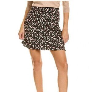 #32 NWT Free People Irl Floral Print Midi Skirt In Black Combo
